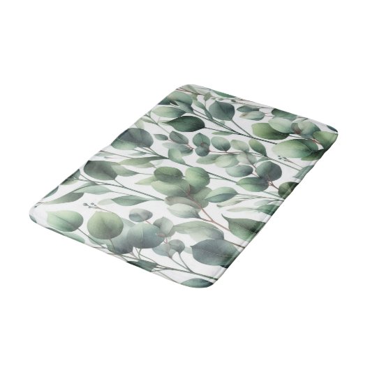 Eucalyptus Gedempte Groene Bladeren Badmat (Gekanteld)