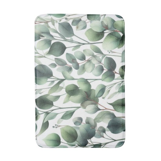 Eucalyptus Gedempte Groene Bladeren Badmat (Voorkant Verticaal)
