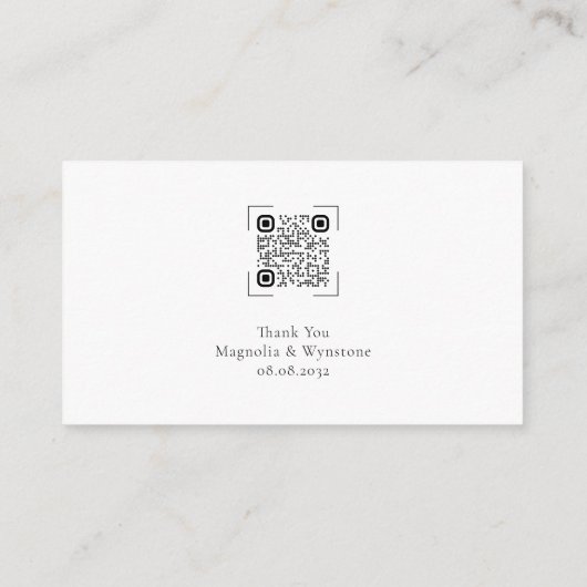 Eucalyptus Gedicht Huwelijksreis Wens QR Code Informatiekaartje (Achterkant)