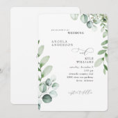 Eucalyptus Geen Ouders Elegante Huwelijksuitnodigi Kaart (Voorkant / Achterkant)