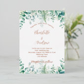 Eucalyptus geenery woodland veertrouwerij folie uitnodiging (Staand Voorkant)