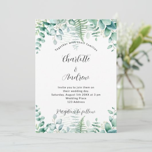 Eucalyptus geenery woodland veertrouwerij kaart (Staand voorkant)