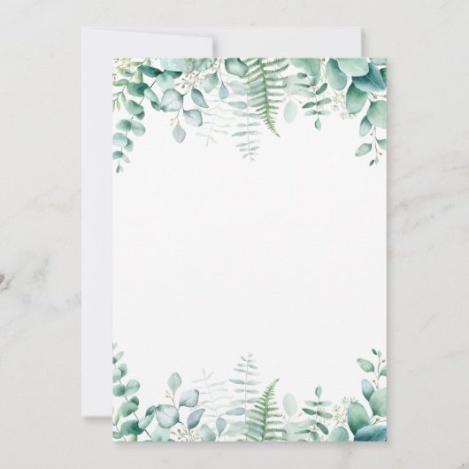 Eucalyptus geenery woodland veertrouwerij kaart (Achterkant)