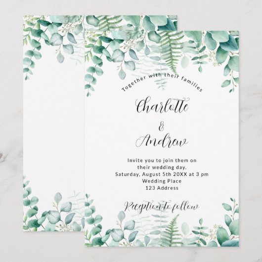 Eucalyptus geenery woodland veertrouwerij kaart (Voorkant / Achterkant)