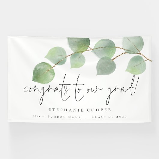 Eucalyptus Gefeliciteerd met Afstudeerder 2024 Afs Spandoek (Horizontaal)