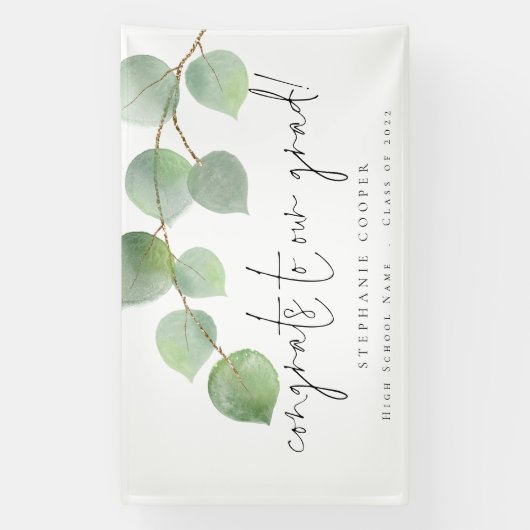 Eucalyptus Gefeliciteerd met Afstudeerder 2024 Afs Spandoek (Verticaal)