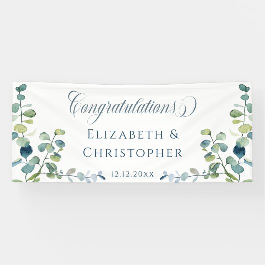 Eucalyptus Gefeliciteerd met het ontvangen van bru Spandoek (Horizontaal)