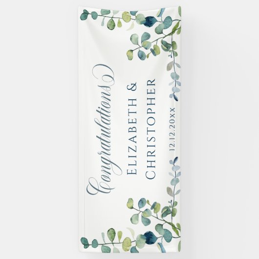 Eucalyptus Gefeliciteerd met het ontvangen van bru Spandoek (Verticaal)