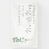 Eucalyptus gefeliciteerd met nieuwe mevrouw mevrou spandoek (Verticaal)