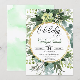 Eucalyptus Gender Neutraal Oh Baby shower Kaart