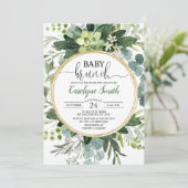 Eucalyptus Gender Neutral Brunch Baby shower Kaart (Staand voorkant)