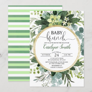 Eucalyptus Gender Neutral Brunch Baby shower Kaart