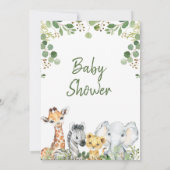 Eucalyptus Gender Neutral Safari Baby shower Kaart (Achterkant)