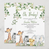 Eucalyptus Gender Neutral Safari Baby shower Kaart (Voorkant / Achterkant)