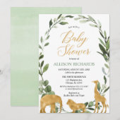 Eucalyptus genderneutraal groen goud safari kaart (Voorkant / Achterkant)