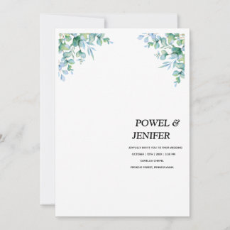 Eucalyptus generery wedding kaart