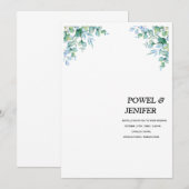 Eucalyptus generery wedding kaart (Voorkant / Achterkant)