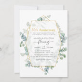 Eucalyptus Geometric 50th Wedding Jubileum Kaart (Voorkant)
