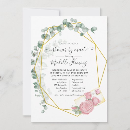 Eucalyptus Geometric Baby shower by Mail Kaart (Voorkant)