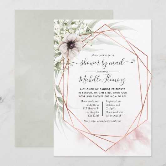 Eucalyptus Geometric Baby shower by Mail Kaart (Voorkant / Achterkant)