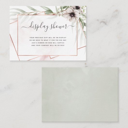 Eucalyptus Geometric Baby shower Display Shower Informatiekaartje (Voorkant / Achterkant)