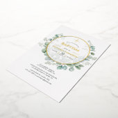 Eucalyptus Geometric Baptism Folie Uitnodiging (Gedraaid)