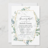 Eucalyptus Geometric Bridal of Baby shower per pos Kaart (Voorkant)