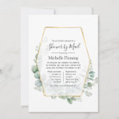 Eucalyptus Geometric Bridal of Baby shower per pos Kaart (Voorkant)