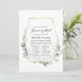 Eucalyptus Geometric Bridal of Baby shower per pos Kaart (Staand voorkant)