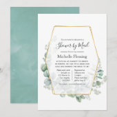 Eucalyptus Geometric Bridal of Baby shower per pos Kaart (Voorkant / Achterkant)