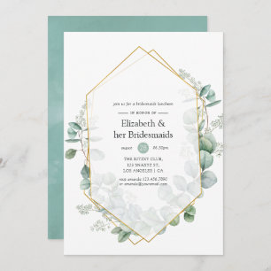 Eucalyptus Geometric Bridesmaids Luncheon Kaart