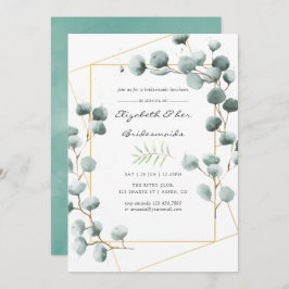 Eucalyptus Geometric Bridesmaids Luncheon nodigen Kaart