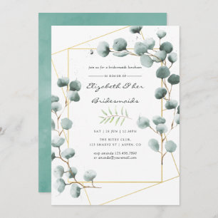 Eucalyptus Geometric Bridesmaids Luncheon nodigen Kaart