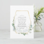 Eucalyptus Geometric Celebration of Life Foto Kaart (Staand voorkant)