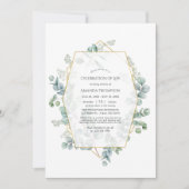 Eucalyptus Geometric Celebration of Life Foto Kaart (Voorkant)