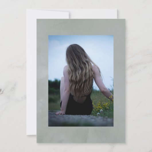 Eucalyptus Geometric Celebration of Life Foto Kaart (Achterkant)