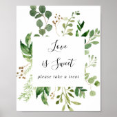 Eucalyptus Geometric Florence Love is Sweet Sign Poster (Voorkant)