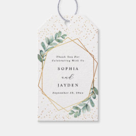Eucalyptus Geometric Gold Foil Wedding Cadeaulabel