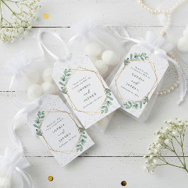Eucalyptus Geometric Gold Foil Wedding Cadeaulabel