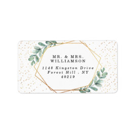 Eucalyptus Geometric Gold Foil Wedding Etiket