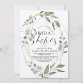 Eucalyptus Geometric Gold Virtual Vrijgezellenfees Kaart (Voorkant)