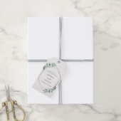 Eucalyptus Geometric Roos Gold Foil Weddenschap Cadeaulabel (Met Touw)