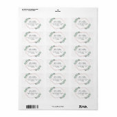 Eucalyptus Geometric Roos Gold Foil Weddenschap Etiket (Full Sheet)