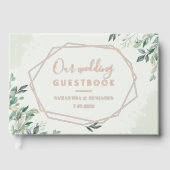 Eucalyptus Geometric Roos Gold Foil Weddenschap Gastenboek (Voorkant)