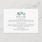 Eucalyptus Geometric Roos Gold Foil Weddenschap Informatiekaartje (Voorkant)