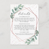 Eucalyptus Geometric Roos Gold Foil Weddenschap Informatiekaartje (Voorkant)