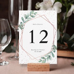 Eucalyptus Geometric Roos Gold Foil Weddenschap Kaart<br><div class="desc">Viel in stijl met deze moderne en zeer trendy trouwtafel nummerkaarten. Dit ontwerp is gemakkelijk te personaliseren met uw speciale gebeurtenisformulering en uw gasten zullen enthousiast zijn wanneer zij deze geweldige tabelnummers zien. *** HOE MOET U BESTELLEN *** Gelieve elke tabelnummerkaart aan te passen en toe te voegen aan uw...</div>