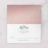 Eucalyptus Geometric Roos Gold Foil Weddenschap Plaatskaartje (Buitenkant ongevouwen)
