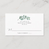 Eucalyptus Geometric Roos Gold Foil Weddenschap Plaatskaartje (Voorkant)