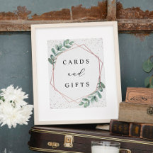 Eucalyptus Geometric Roos Gold Foil Weddenschap